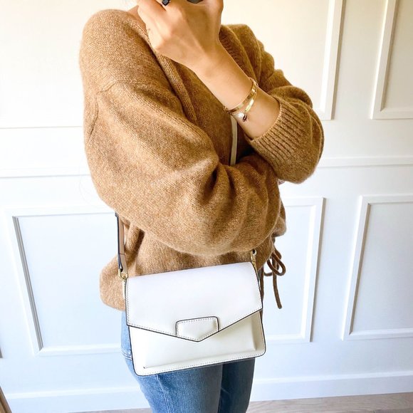 The Bobbi Leather Small Crossbody Bag - White - Picture 3 of 11